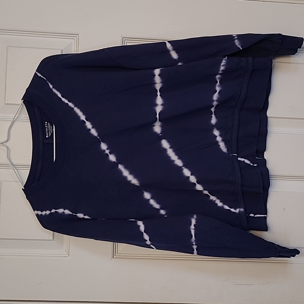 Athleta size S Navy white tie-dye sweatshirt